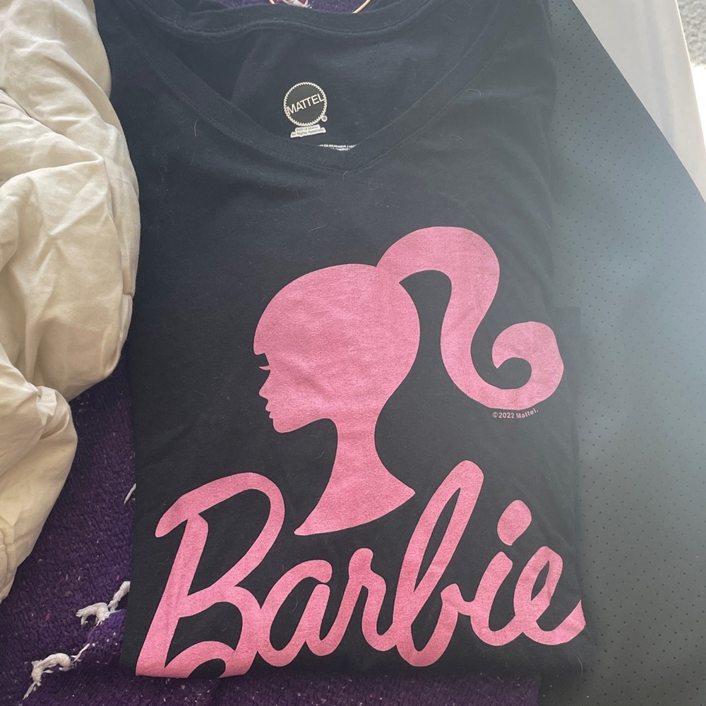 Barbie Black Tee with Pink Graphic Logo